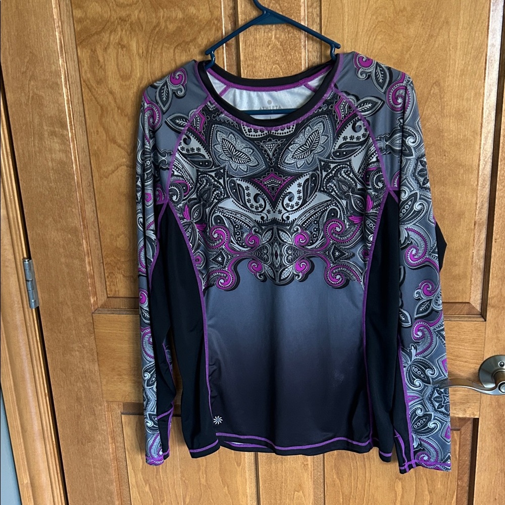 Athleta Runaway Paisley Long Sleeve Shirt